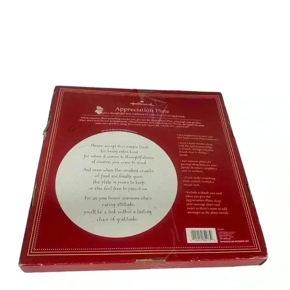 HALLMARK APPRECIATION PLATTER PLATE GRATEFUL THANKFUL HEART CHERRIES 12 INCH - Picture 6 of 6